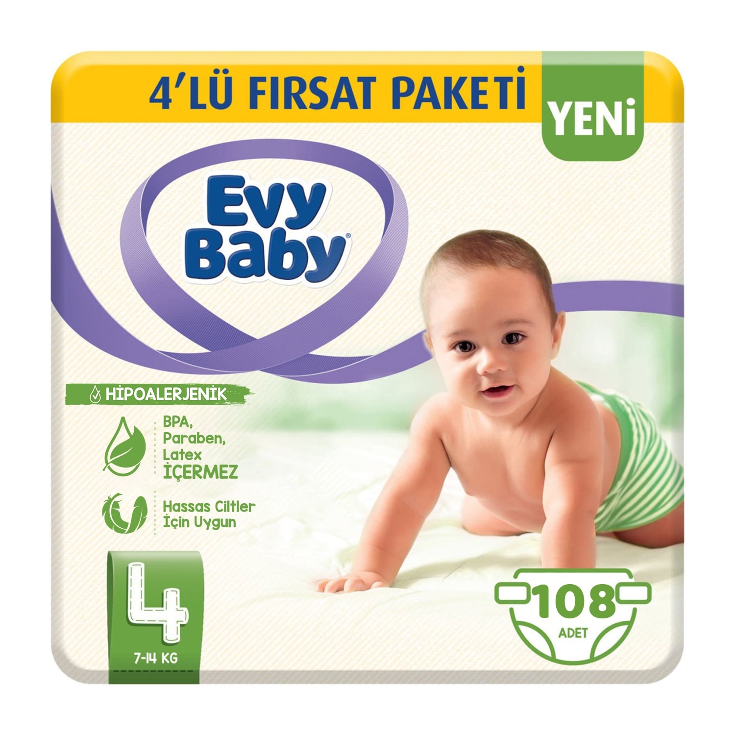 evy baby bebek bezi 4 beden maxi 4 lu firsat paketi 108 adet yeni fiyati evyap